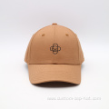 Brown 6 panel solid color baseball cap